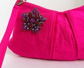 Bright Pink Silk Clutch 