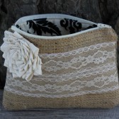 Burlap and Lace Clutch