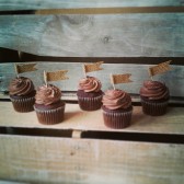 Set of 12-Burlap Flag Cupcake Toppers-Plain