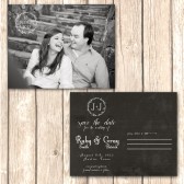 Chalkboard Postcard Save the Date