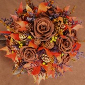 chocolate rose fall woodland bouquet