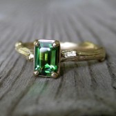 Tourmaline Twig Engagement Ring
