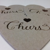 Heart Shaped Letterpress Coasters