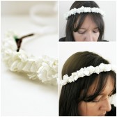 Vintage White Roses Flowers Floral Crown