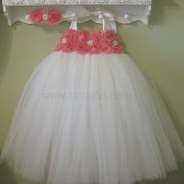 coral flower girl dress