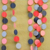Coral Gray Wedding Gardland Banner
