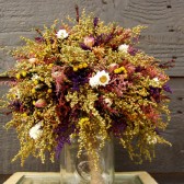 country wedding maid of honor bouquet with sweet annie and rosebuds