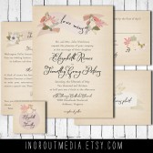 Rustic Shabby Chic Wedding Invitation suite
