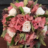 dusty rose and hydrangea bouquet