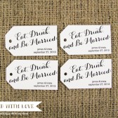 Eat Drink and Be Married Wedding Favor Tags