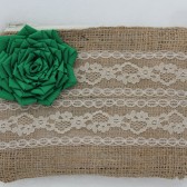 Emerald Burlap and Lace Bridesmaid Clutch