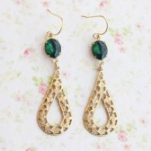 Emerald Green Filigree Earrings