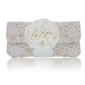 Eva champagne lace clutch