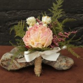 farmhouse blush peony boutonniere