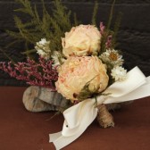farmhouse blush peony corsage