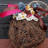 flower girl kissing pomander ball