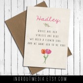 Floral Will You Be My Flower Girl card