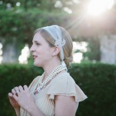 The Bridee - White Tulle and Rhinestone Headpiece