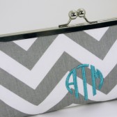 monogrammed chevron clutch