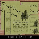 Rustic Mountain Wedding Invitation suite