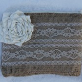Burlap and Lace Wedding Clutch