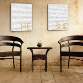 He She Wedding Sign