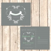 Whimsical Save the Date Postcard