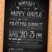 rustic chalkboard couples wedding shower invitation