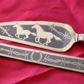 country western wedding cake server and knife