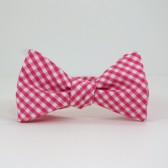 Hot Pink Gingham Bow Tie