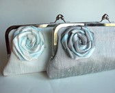 Bridesmaids Clutches in Ice Blue and Silver