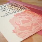 lacy peony wedding invitation