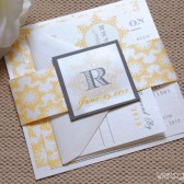 Yellow and Gray Wedding Invitations