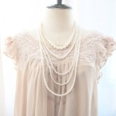 Classic Romantic Pearl Necklace Layered Multi Stranded