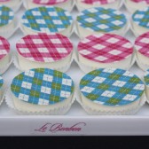 Pink and Blue Argyle Chocolate Covered Oreos