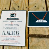 Wedding Invitation: Retro T.V. 
