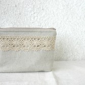Linen and Lace Bride bridesmaids clutch