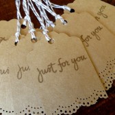 Just For You Doily Lace Wedding Favor Gift Tags