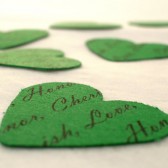 Personalized Confetti // Custom Confetti Paper Hearts // Green