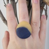 Scultped Marbled Clay Ring