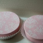 Pink Chocolate and White Damask Chocolate Covered Oreos