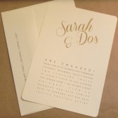Gold Modern Clean Simple Script Calligraphy Rehearsal Dinner / Wedding / Birthday / Party / Engagement Printed Custom Rounded Invitation