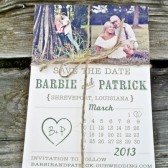 Photo Save the Date: Rustic Heart Calendar 