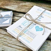 Rustic, Modern Yellow, teal, and gray whimsical Heart