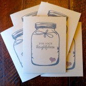 Rustic Kraft Mason Jar For Your Thoughtfulness Thank You Cards