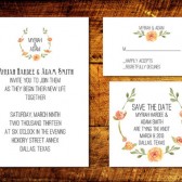 Watercolor Floral Wreath Invitation Suite