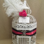  Art Deco Wedding Card Box / Ostrich Feather / Valentines Inspired / Bird Cage Card Holder