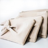 Bridesmaids' Clutches - Set of 4 Bow Clutches in Oatmeal