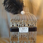 Glam Wedding Card Box With Birdcage Champagne Wedding Card Holder / Vintage Inspired / Birdcage / Pearl Brooch / Art Deco