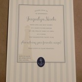 Vintage Bridal / Bachelorette Party / Wedding / Nautical Invitation or Blue Stripe / Rehearsal / Recipe Party / Printed by Darby Cards